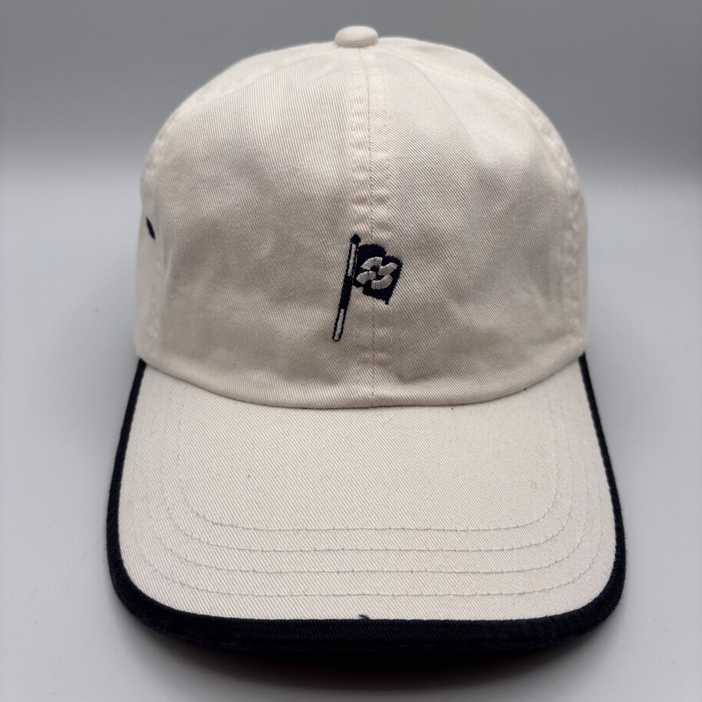 Vintage Imperial Golf Flag Embroidered White and Black Golfing Hat